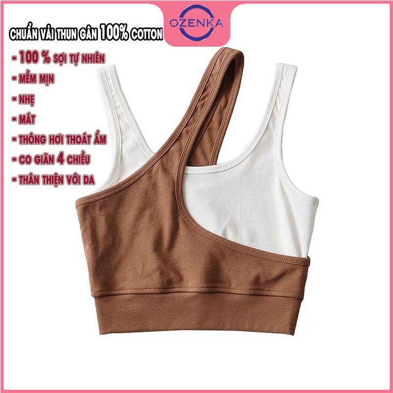 Áo ba lỗ nữ sát nách croptop, áo thun không tay 2 lớp cải màu ôm body gợi cảm chất thun gân 100% cotton đen be