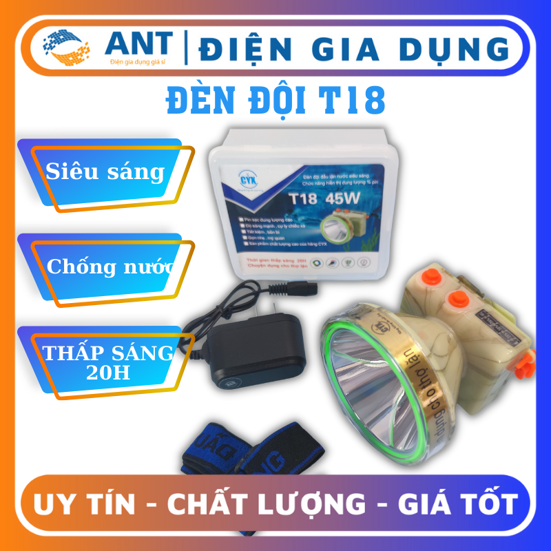 Đèn pin đội đầu siêu sáng, chống nước chuyên dùng cho thợ lặn, pin -20h, công suất 35w, CYX - T18