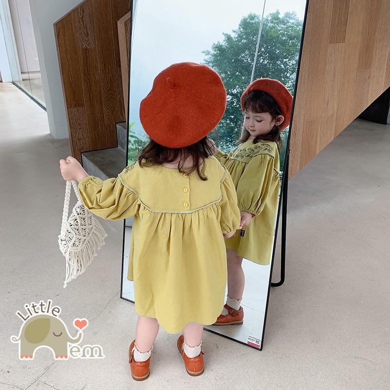 Váy bé gái Cotton _ Cổ viền thêu