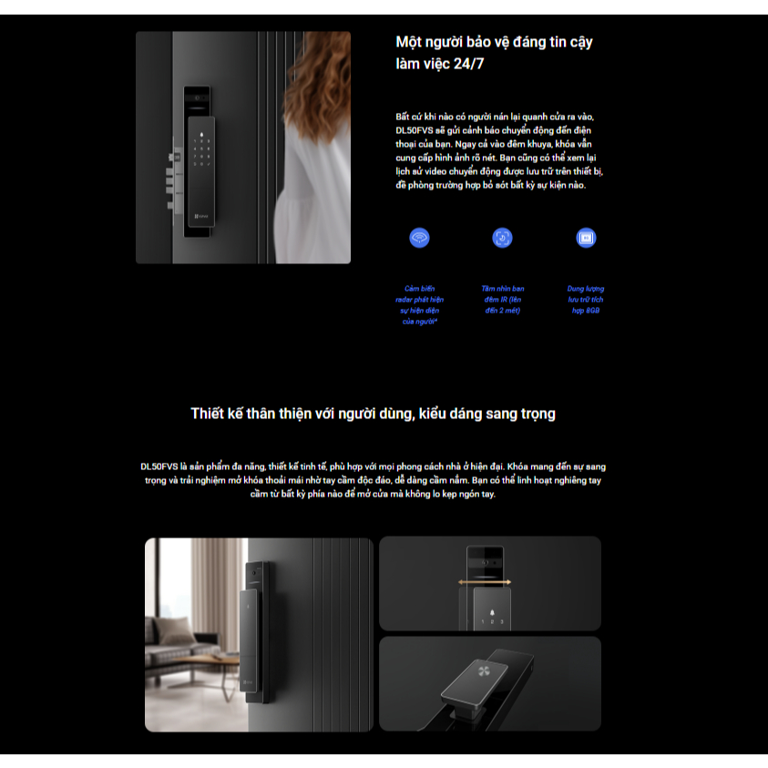 Khóa cửa thông minh nhận diện khuôn mặt EZVIZ DL50FVS - Hàng chính hãng