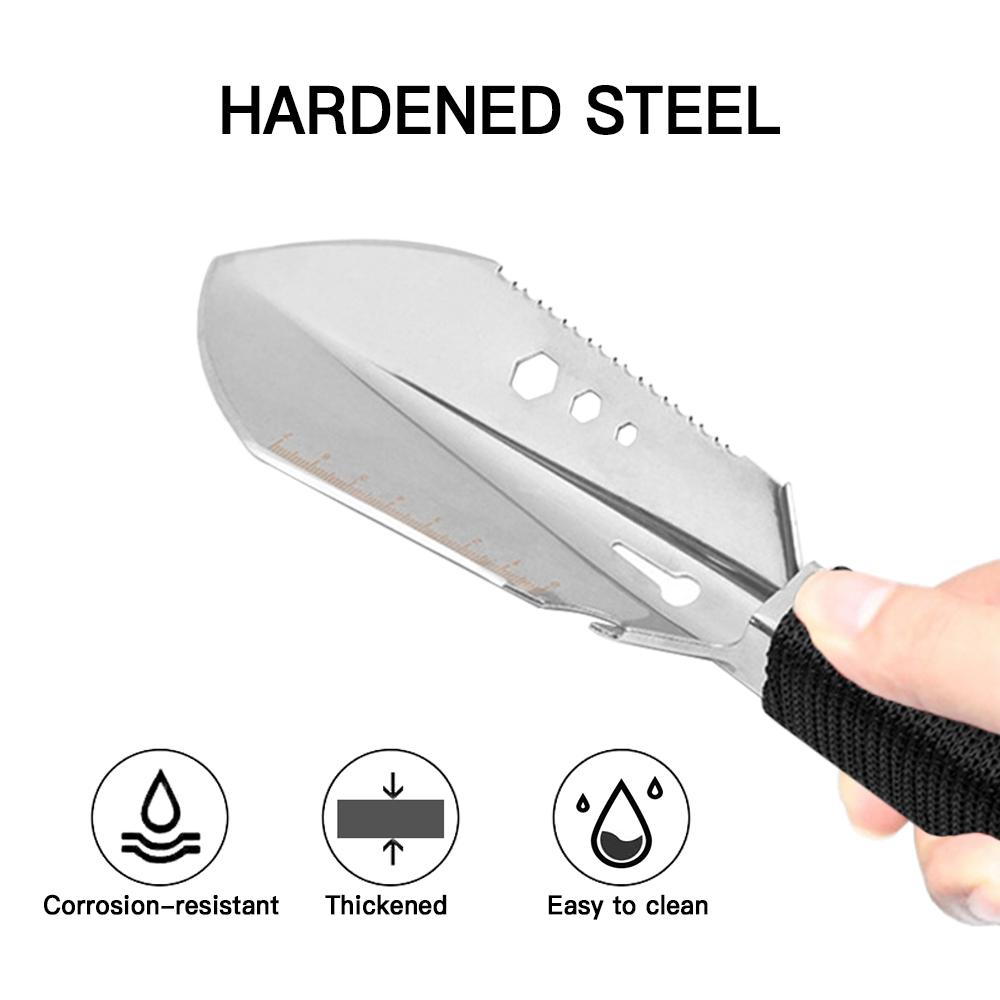 8 in 1 Multi-Tool Camping Shovel Outdoor Portable Hand Shovel with Storage Pouch for Hiking Backpacking Gardening