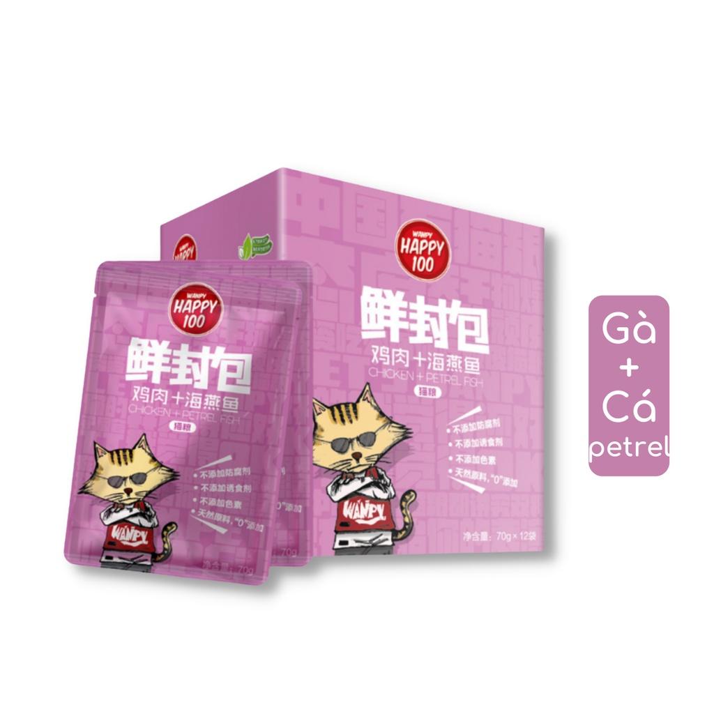 Pate Mèo Con Wanpy Happy Tốt Cho Đường Ruột (Set 7 Gói Mix Vị) Giúp Ổn Định Tiêu Hóa, Giảm Mùi Hôi Miệng, Chất Thải