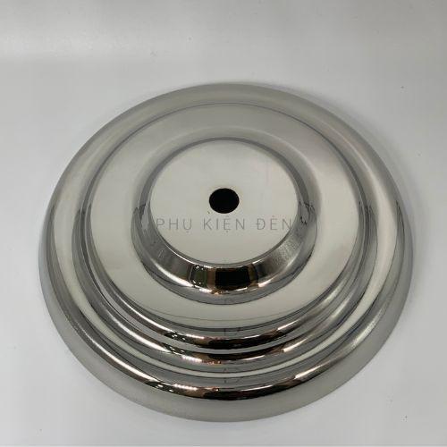 Đế đèn inox 201 ø140 3 tầng, ốp đèn treo inox, ốp đèn thả trang trí
