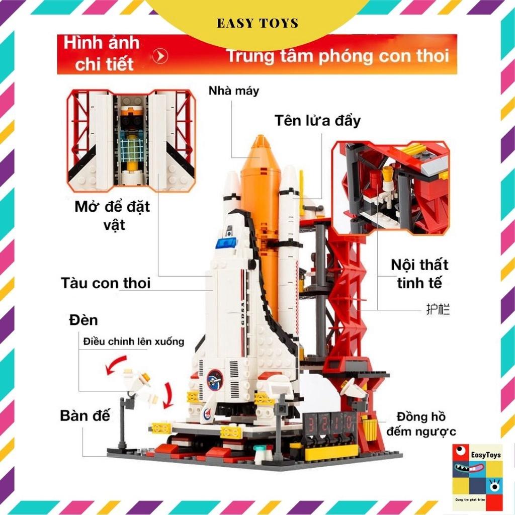 Đồ chơi xếp hình lắp ráp Tàu vũ trụ trung tâm điều khiển giúp bé phát triển trí tuệ