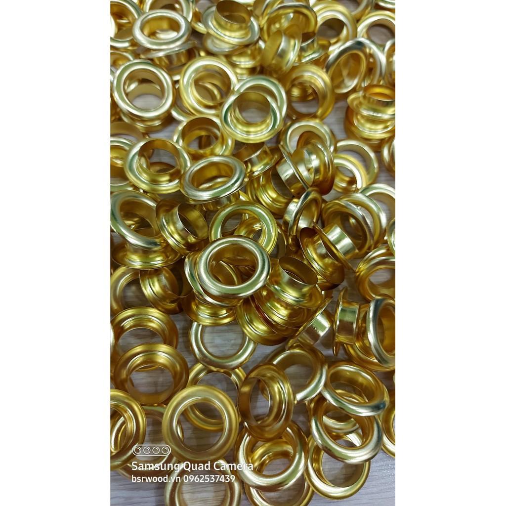 Khoen ore 14mm Khoen mắt cáo 14ly Thau không gỉ MÀU VÀNG Khuy mắt cáo bấm vải Túi 100 cái  Phụ liệu may mặc