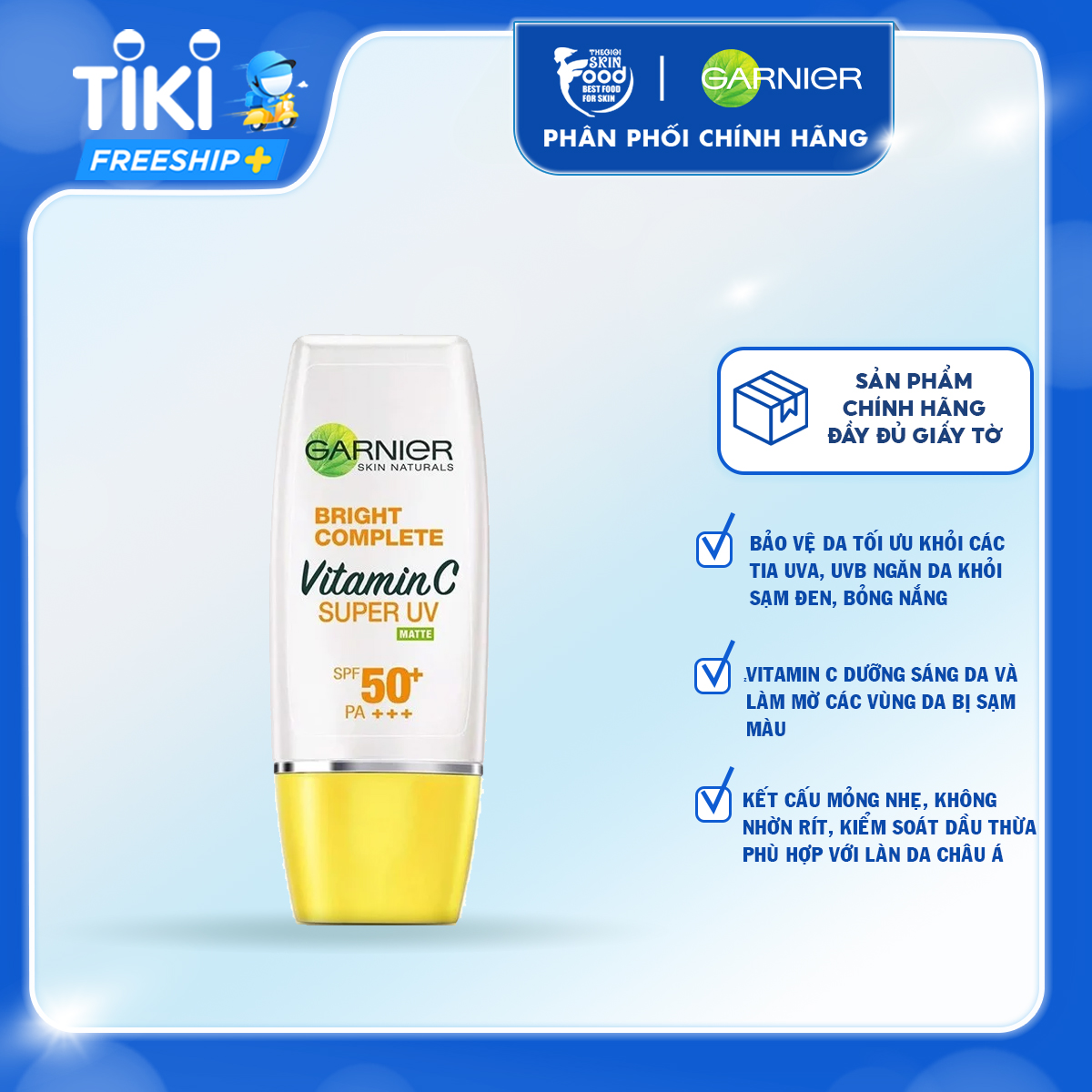 Kem Chống Nắng Sáng Da Garnier Light Complete Super UV Spot-Proof Sunscreen SPF50/PA+++