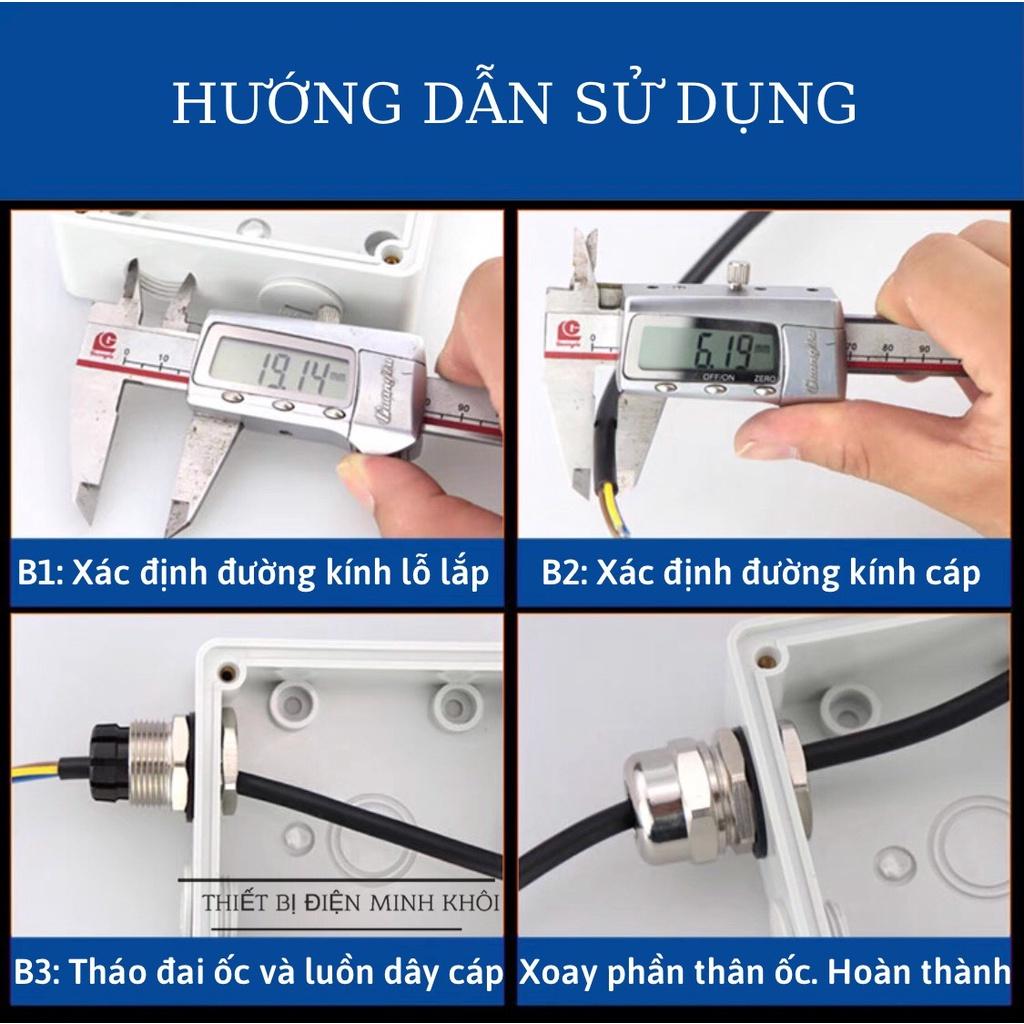 Ốc Siết Cáp Kim Loại PG, cút siết cáp kim loại, ốc xiết inox,cút xiết pg