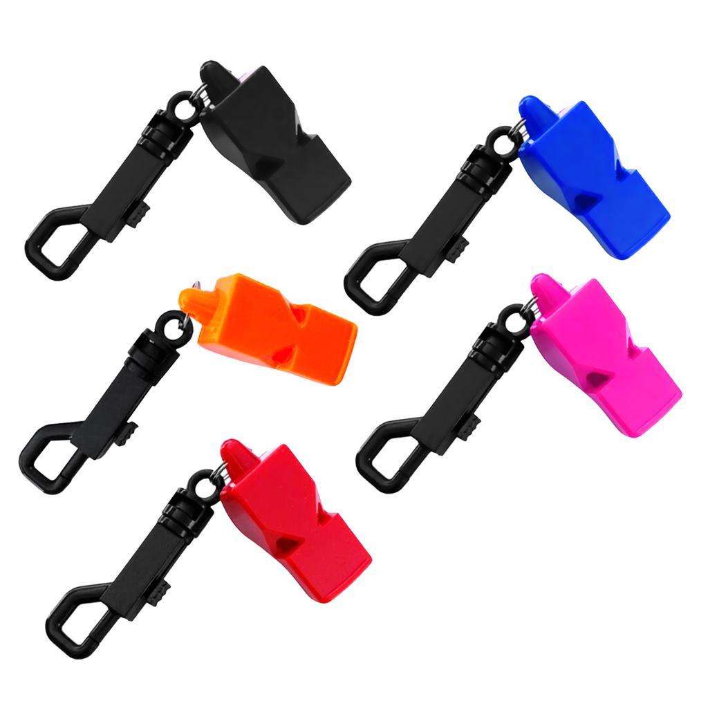 5Pcs Portable Scuba Diving Emergency Scuba Diving Survival Whistle with Snap Clip for Kayak Boating Camping Hunting