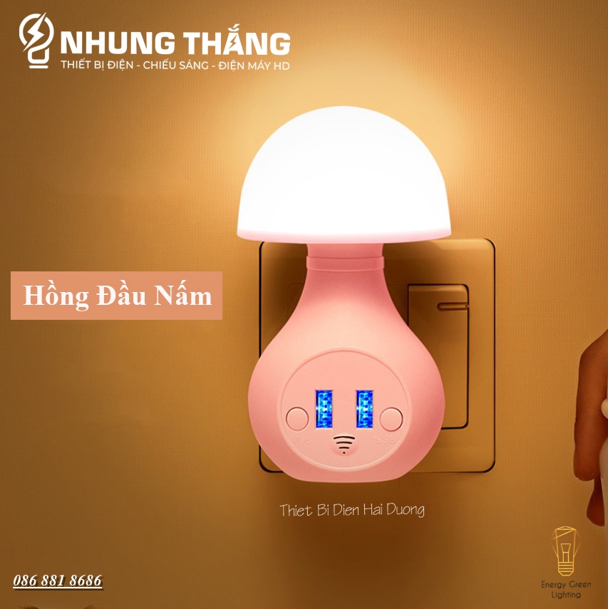 Đèn Ngủ Cắm Điện Kiêm Ổ Cắm USB - 3 Chế Độ Ánh Sáng - Ánh Sáng Bảo Vệ Mắt - Nhiều Mẫu - Có Video