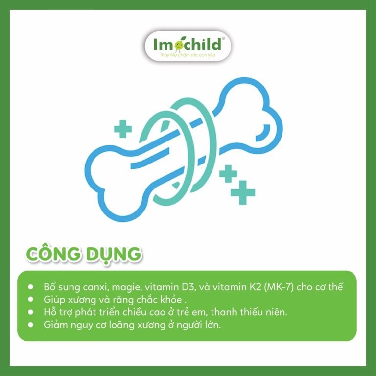 IMOCHILD CALUNIK – Bổ sung Canxi, Vitamin D3K2, Photpho giúp tăng chiều cao cho bé