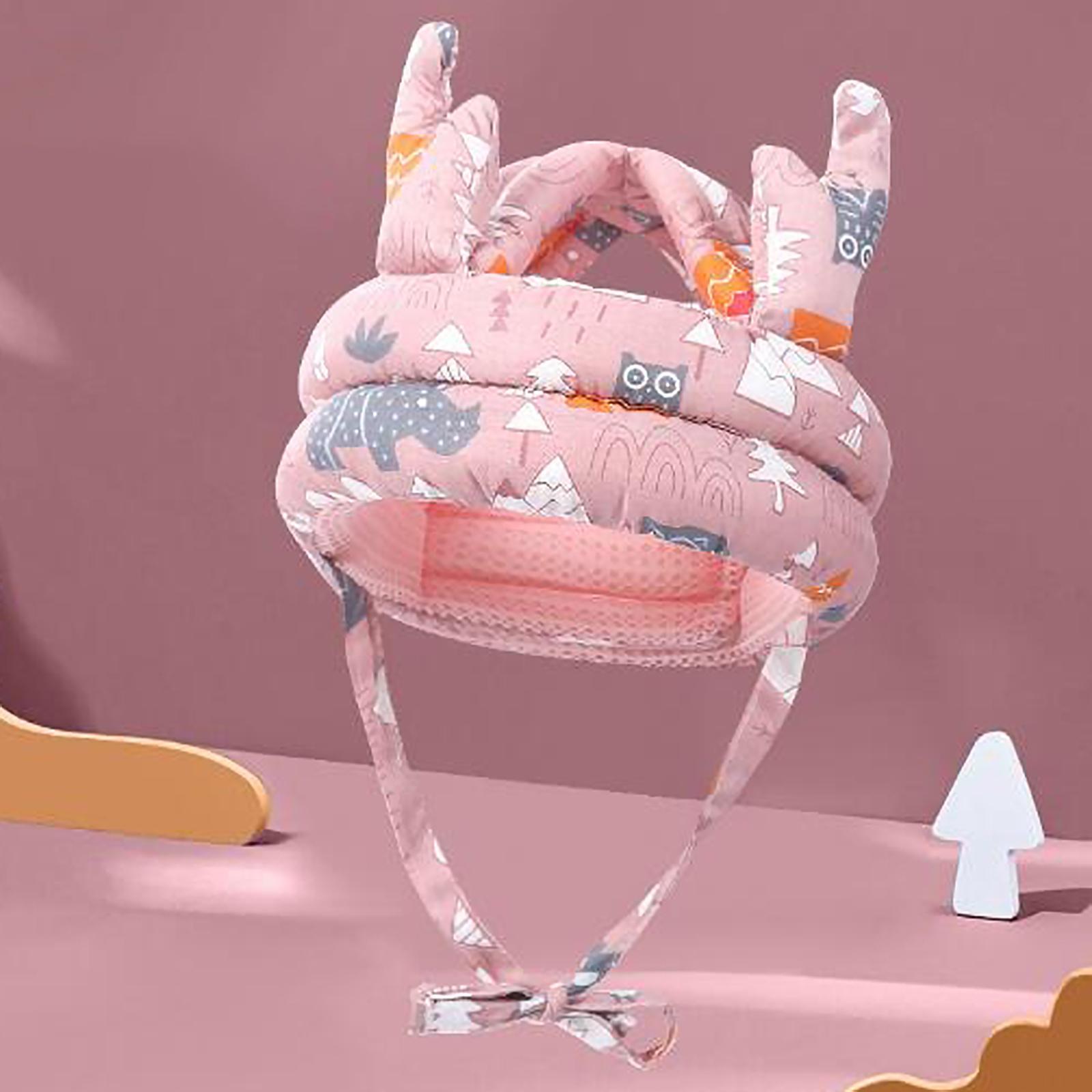 Infant Baby Toddler Hat Comfortable Head Protection Hat for Age 6-20Month pink