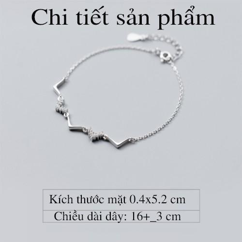  Vòng tay nữ bạc Ý S925 hình chữ V đơn giản nhỏ xinh S2116 - AROCH Jewelry