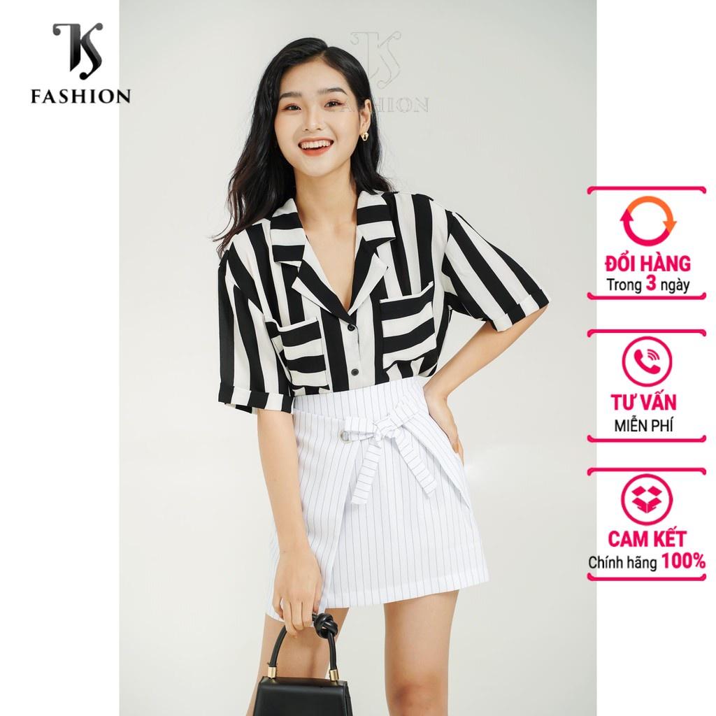 Chân váy công sở , phối nơ eo kẻ sọc TK FASHION - K227