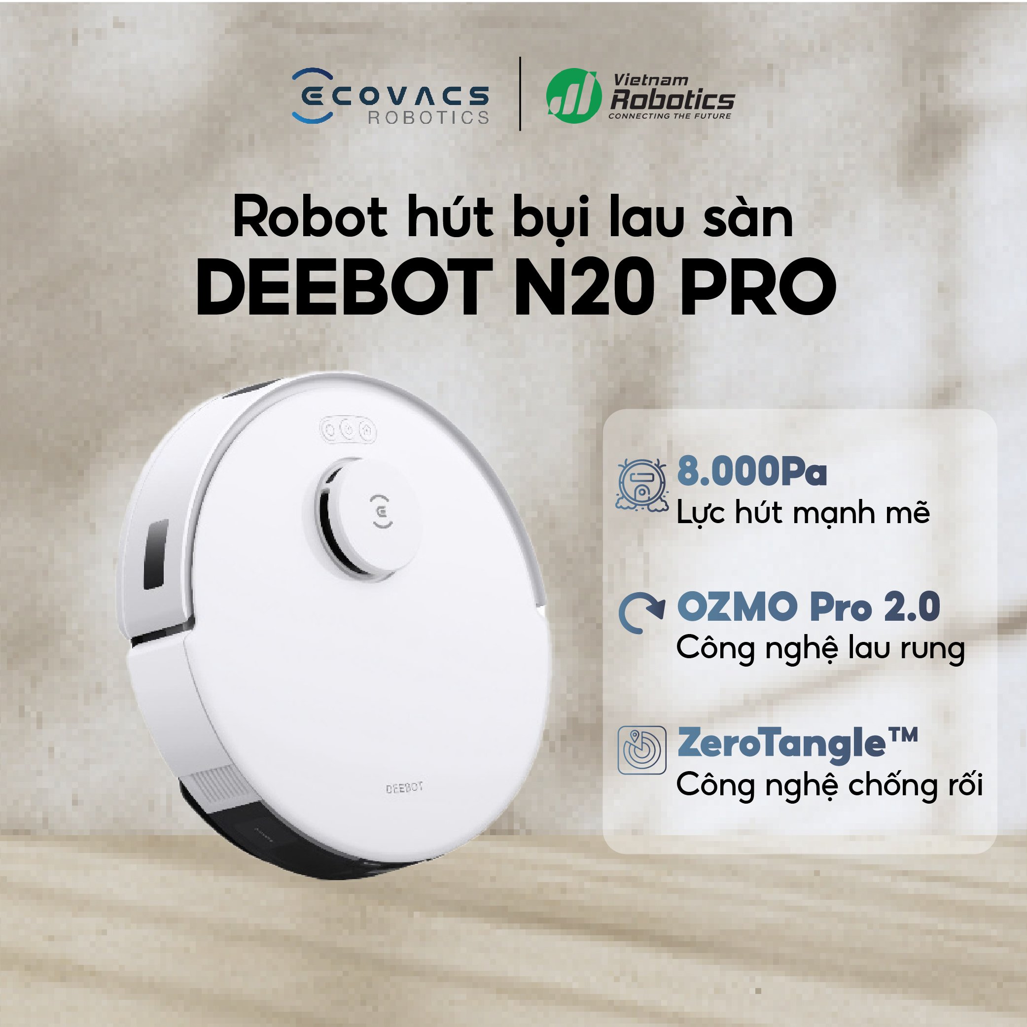 Hình ảnh Robot hút bụi lau nhà Ecovacs Deebot N20 Pro –  Hàng Chính Hãng - Nhập Khẩu - New 2024