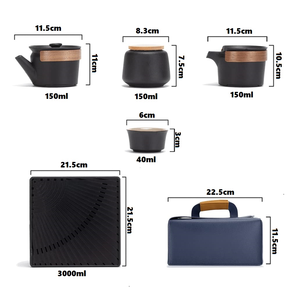 Trọn bộ khay Set Trà Gốm Sứ Enjoying Tea Yukimuro Cao Cấp