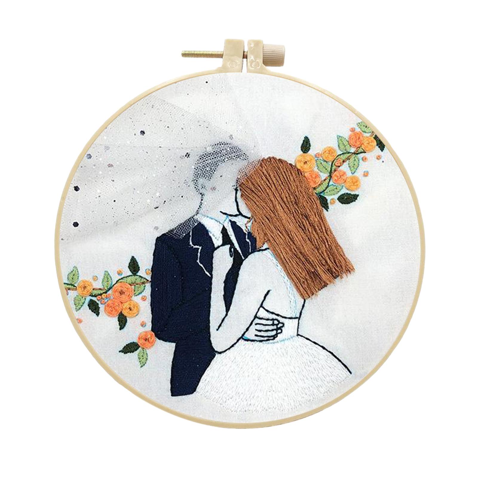 Needle Embroidery Kit with Basic Tools Wedding Valentine's Day Decoration