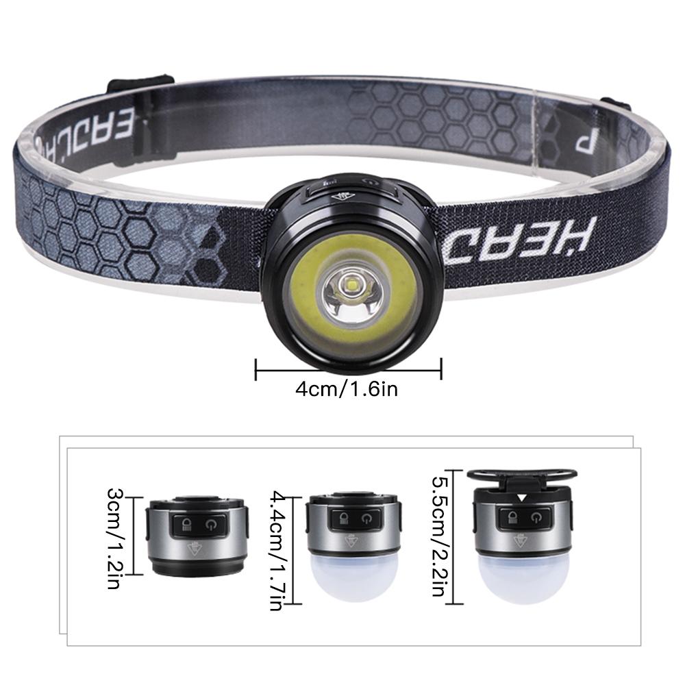 Super Bright LED Head Lamp Outdoor Rechargeable Flashlight Headlamp Work Light with Hat Clip and Magnet for Camping Hiking Cycling Running Fishing