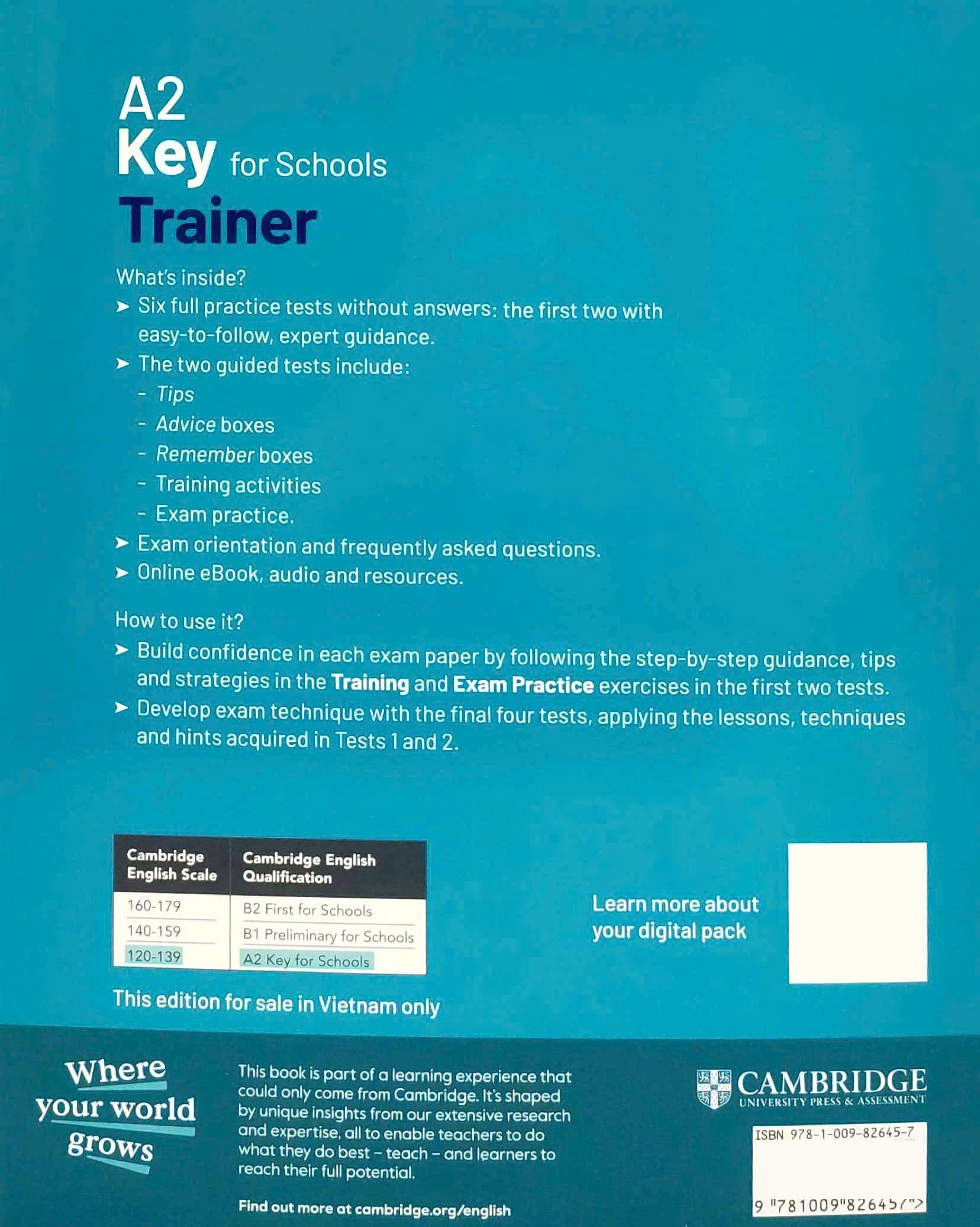 Sách ngoại văn: A2 KEY For Schools - Trainer 2 Without Answers