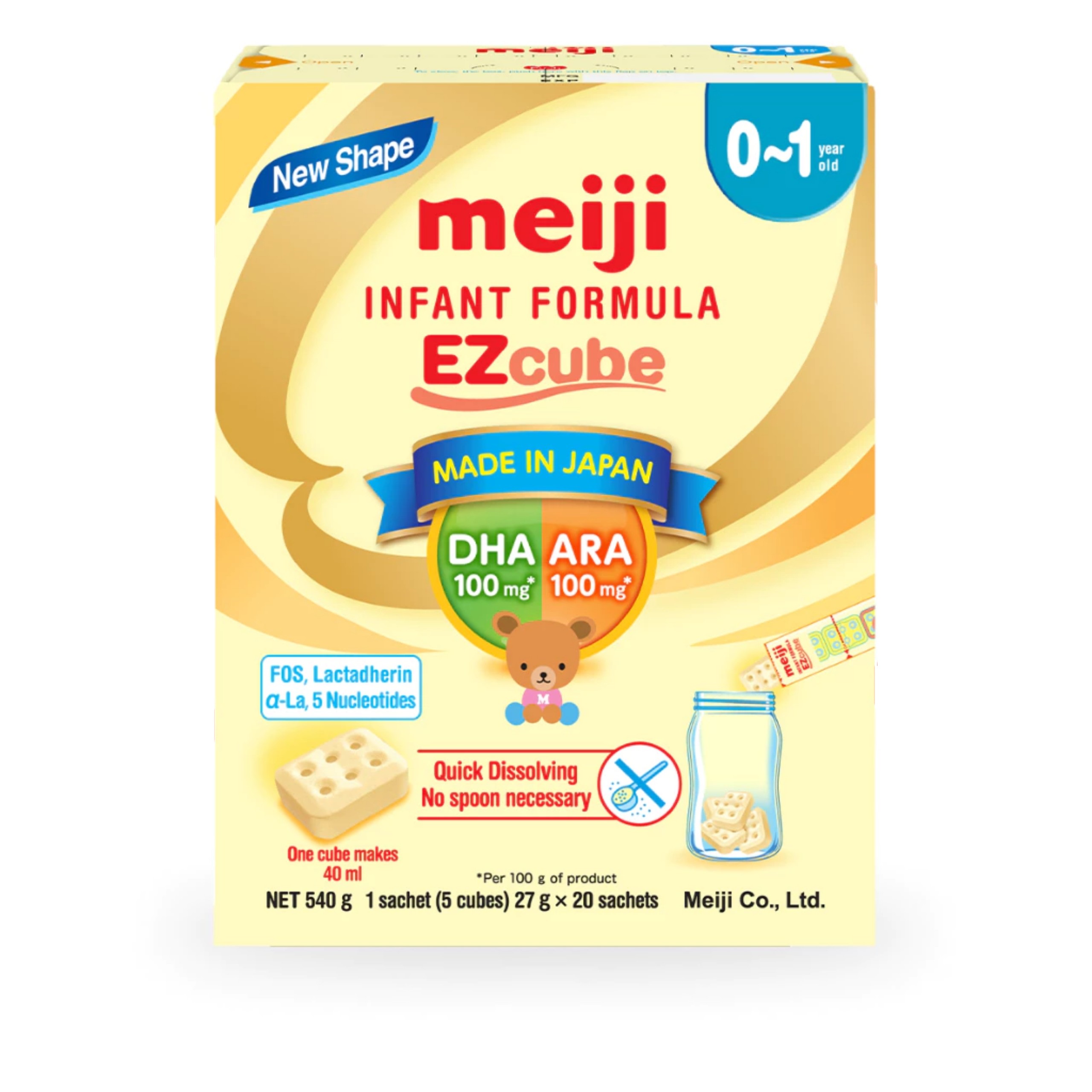 Combo 1 Hộp Sản Phẩm Dinh Dưỡng Công Thức Meiji Infant Formula EZcube (540g) Và 1 Hộp Meiji Infant Formula (800g)