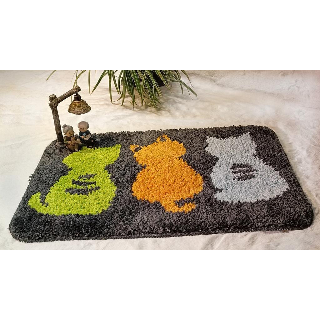 Thảm chùi chân, thảm lau chân len mịn thấm hút tốt khổ 40*60cm
