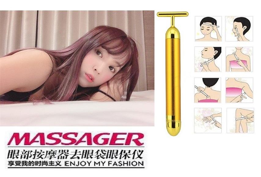 Máy massage rung đa vị trí Beauty Gold 24k Loại Tốt Nhất giảm căng thẳng cực nhanh chóng (Tặng Kèm Pin AA) B08B76