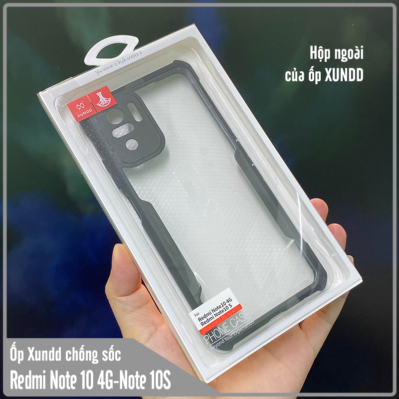 Ốp lưng cho Xiaomi Redmi Note 10S - Note 10 4G chống sốc trong viền nhựa dẻo XunDD - Hàng nhập khẩu