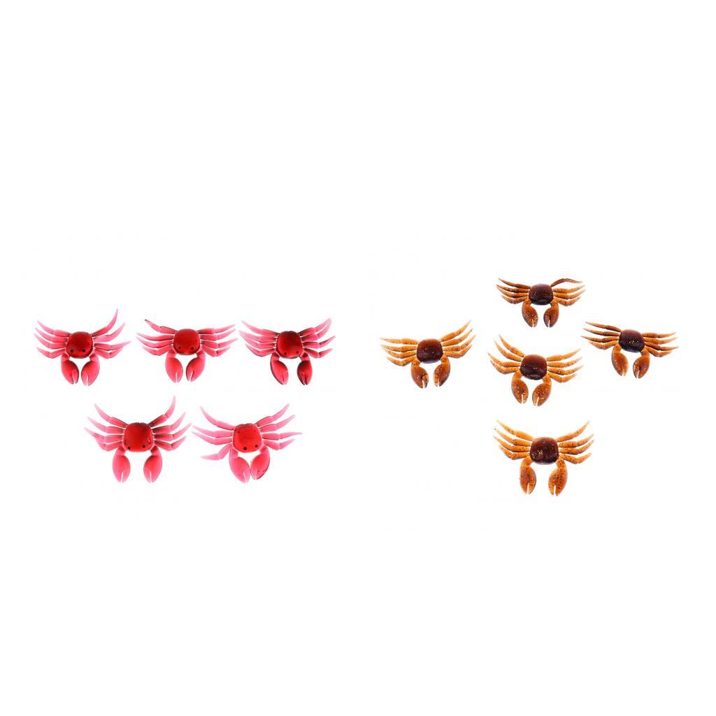 5pcs Soft Fishing Lure 3D Bait Fake Lure Fishing Tackle Brown