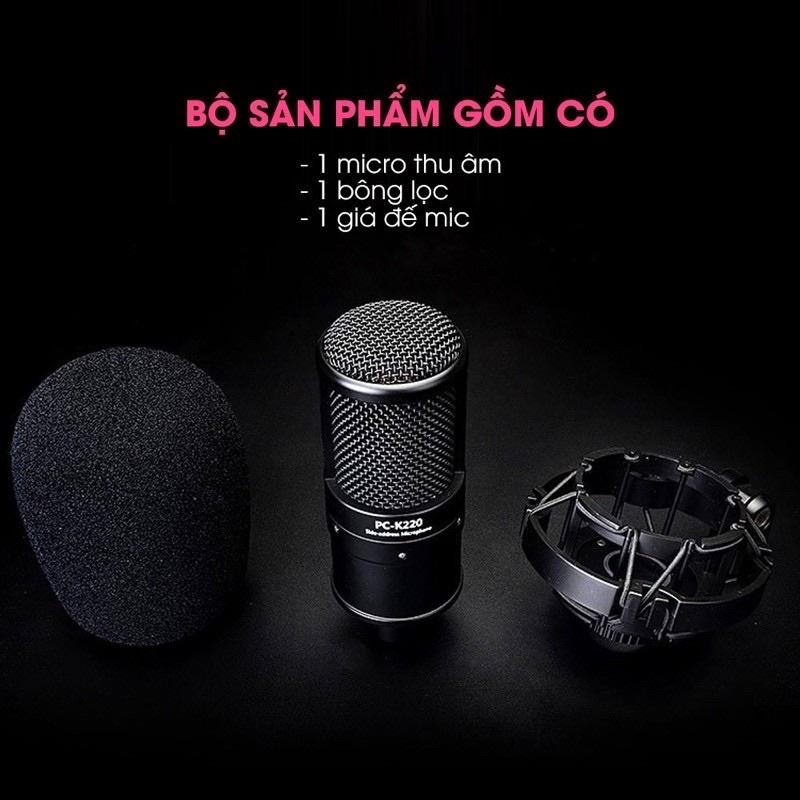 Mic thu âm Takstar PC-K220 sử dụng trong studio chuyên nghiệp, livestream, hát karaoke