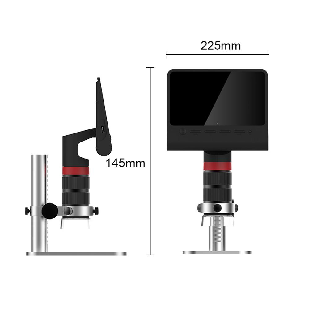 1080P 5 Megapixels WiFi Digital Microscope Portable Industrial Microscope 5 Inch Display Screen Photo Video Modes with 8 LED Lights Aluminium Alloy Holder