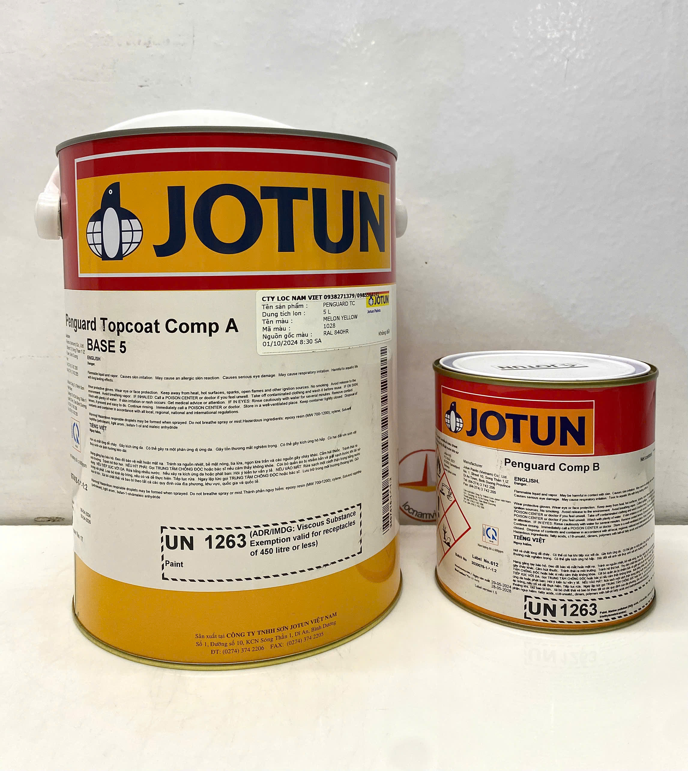 Sơn Epoxy Jotun Penguard Topcoat base 5 màu vàng - RAL 1028 _5L/bộ