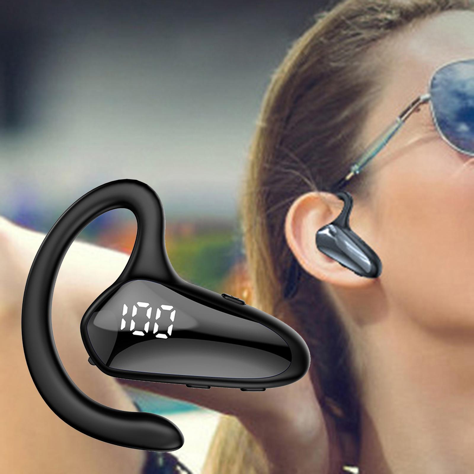 Air Conduction Headphone Durable with Mic for Driving Gym Hiking Black