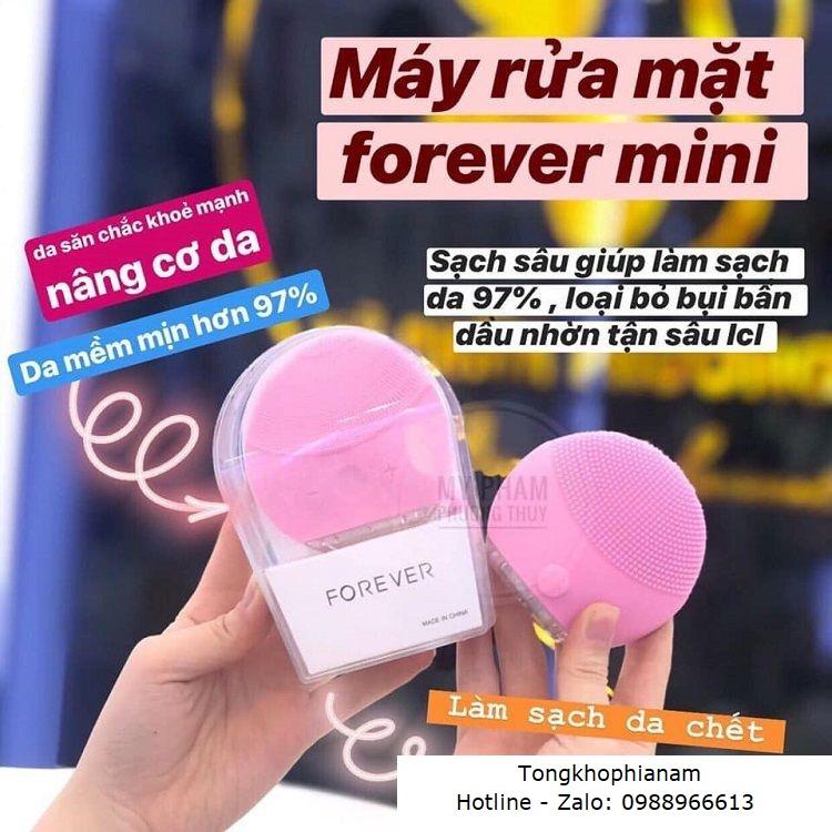 Máy rửa mặt cầm tay FOREVER - Đầu silicone giúp làm sạch hiệu quả, chế độ rung tùy chỉnh -BÍCH CHI CHUYÊN SĨ