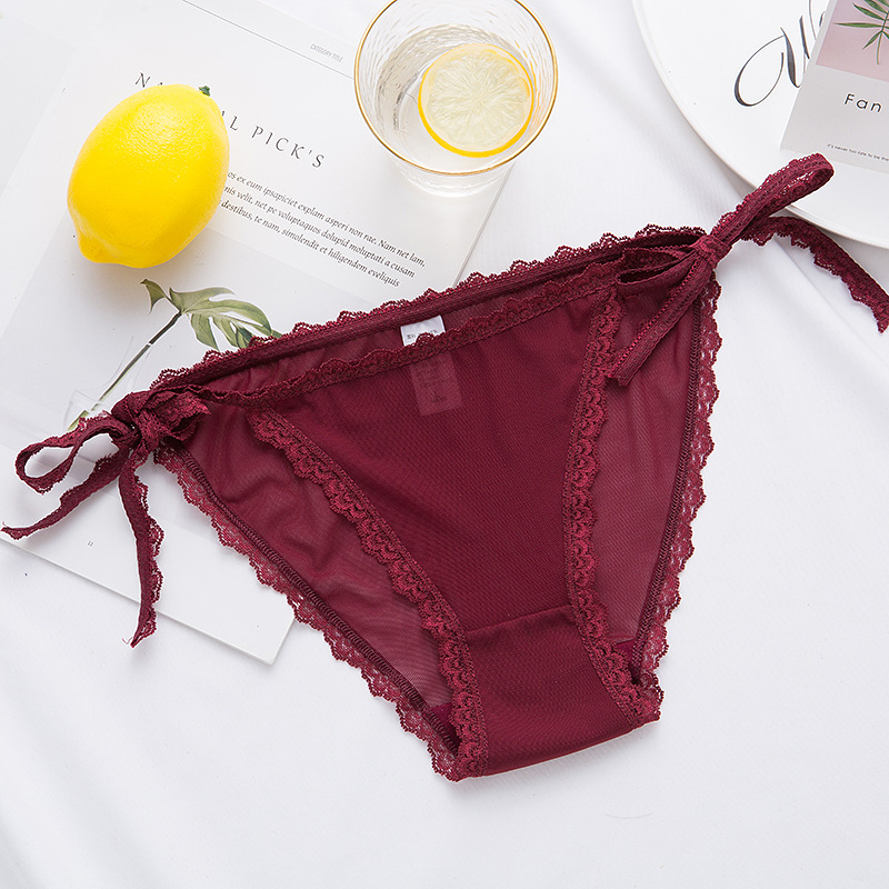 Set 5 quần lót nữ thắt dây lưng viền ren sexy kháng khuẩn QLN63