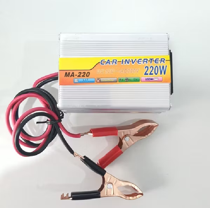 Kích điện mini từ 12V lên 220V - 220W sử dụng liên tục dưới 100W dùng quạt gió sạc điện thoại bóng đèn