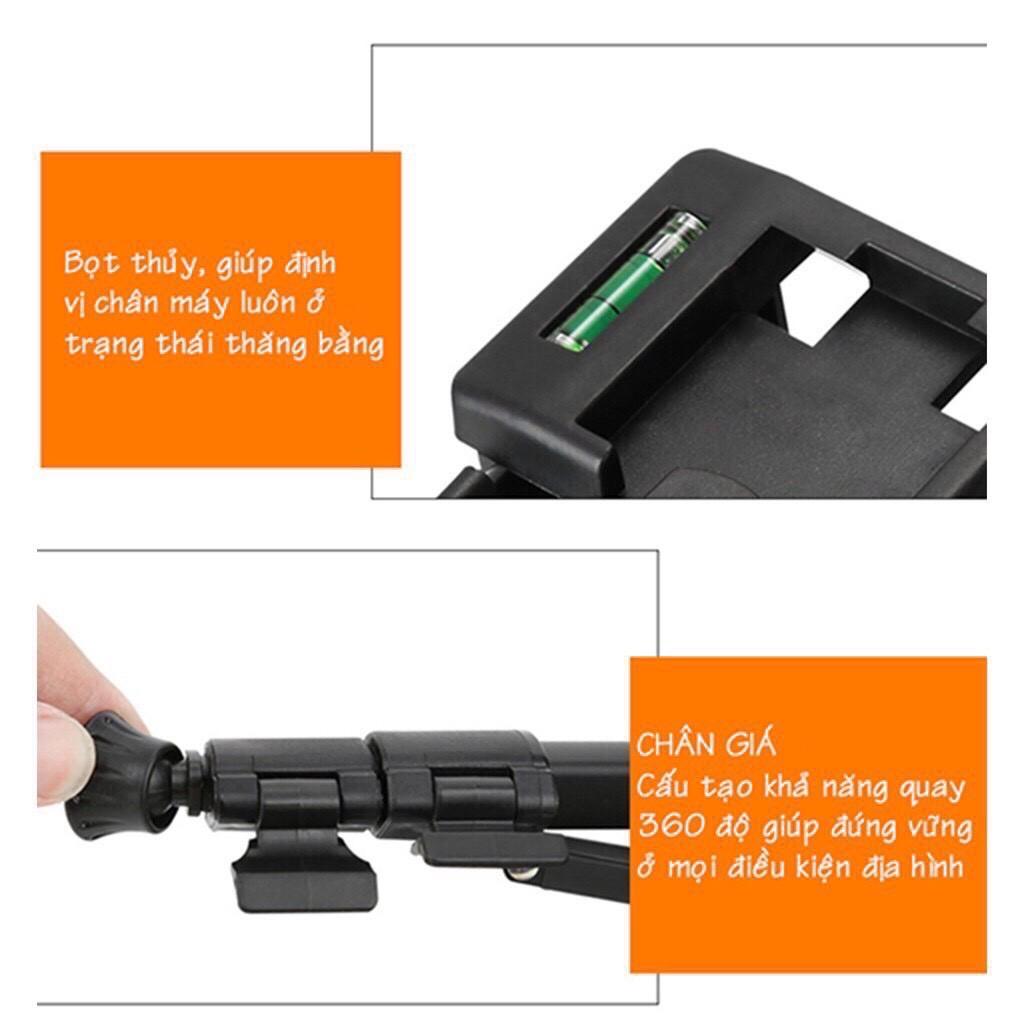 Gậy Tripod 3 chân 3388 có tay quay video màu đen chắc chắn cao cấp điều kiển Bluetooth Remote sạc cao 140cm - CITYCASE