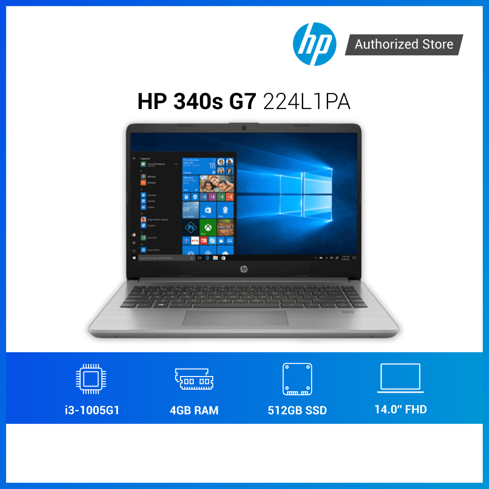 Laptop HP 340s G7 224L1PA i3 1005G1 | 4GB RAM | 512GB SSD | 14&quot; FHD | Win 10 | Xám - Hàng Chính Hãng