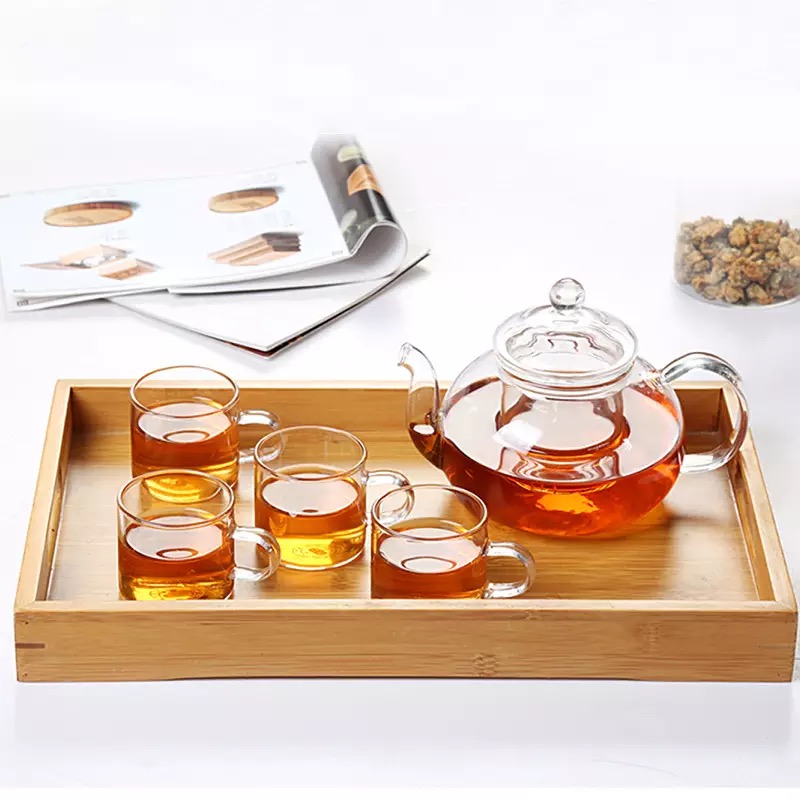 Khay trà bằng gỗ tre tự nhiên cao cấp, khay gỗ tre đựng trà đạo, đựng thức ăn có quai cầm bằng chất lượng cao - Hàng xuất khẩu sản xuất tại Việt Nam