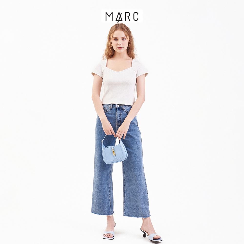 Áo thun nữ MARC FASHION crop cổ vuông tay ngắn FALH061922