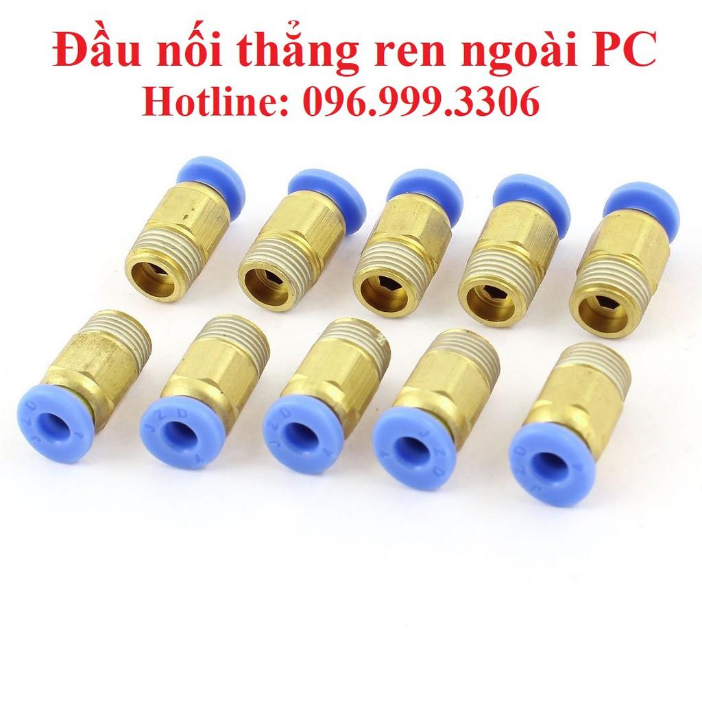 Đầu nối PC thẳng ren ngoài khí nén, phun sương đầy đủ kích thước ống và ren hàng xịn giá sỉ