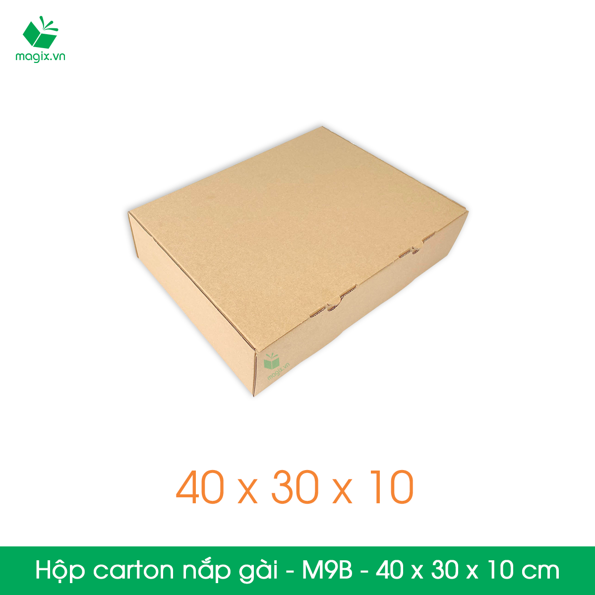 M9B - 40x30x10 cm - 10 thùng hộp carton nắp gài đóng hàng