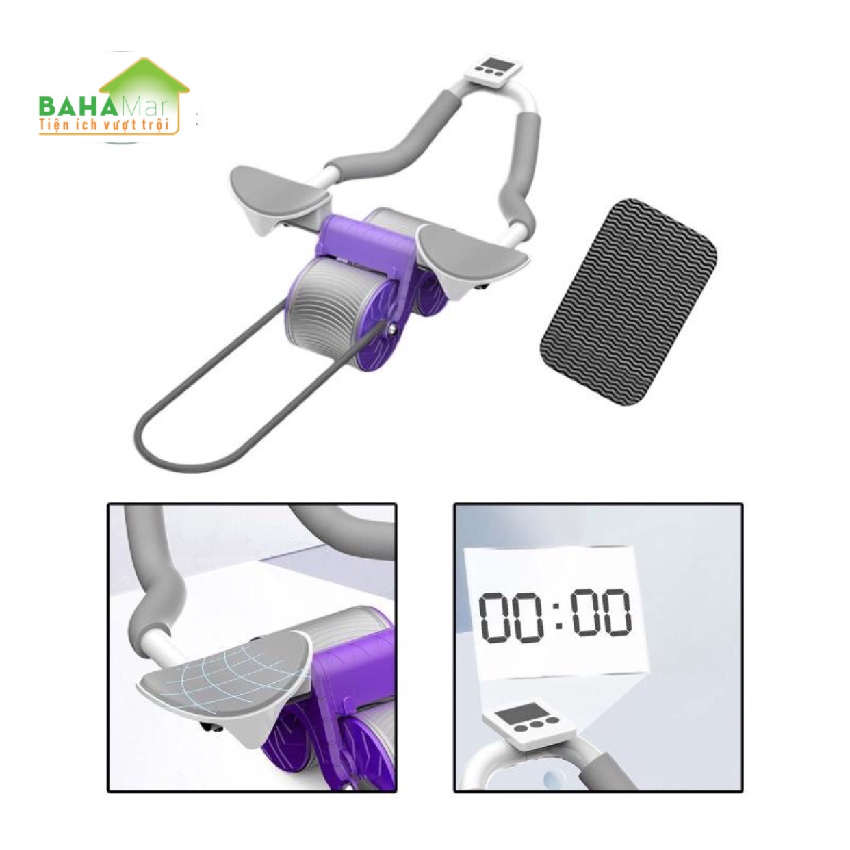 CON LĂN TẬP THỂ DỤC 2 IN 1 TỰ ĐỘNG LĂN TẠO CƠ BỤNG PHẲNG VÀ HỖ TRỢ KHUỶU TAY "BAHAMAR" Hoàn hảo cho phòng tập thể dục tại nhà, đủ tiện lợi để đi du lịch