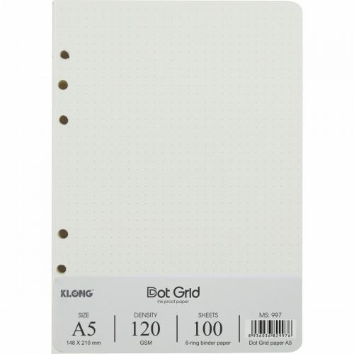 Sổ Bìa còng Caro/Dot Grid kẹp còng A5 - 100 tờ Giấy siêu dày; Klong MS: 994