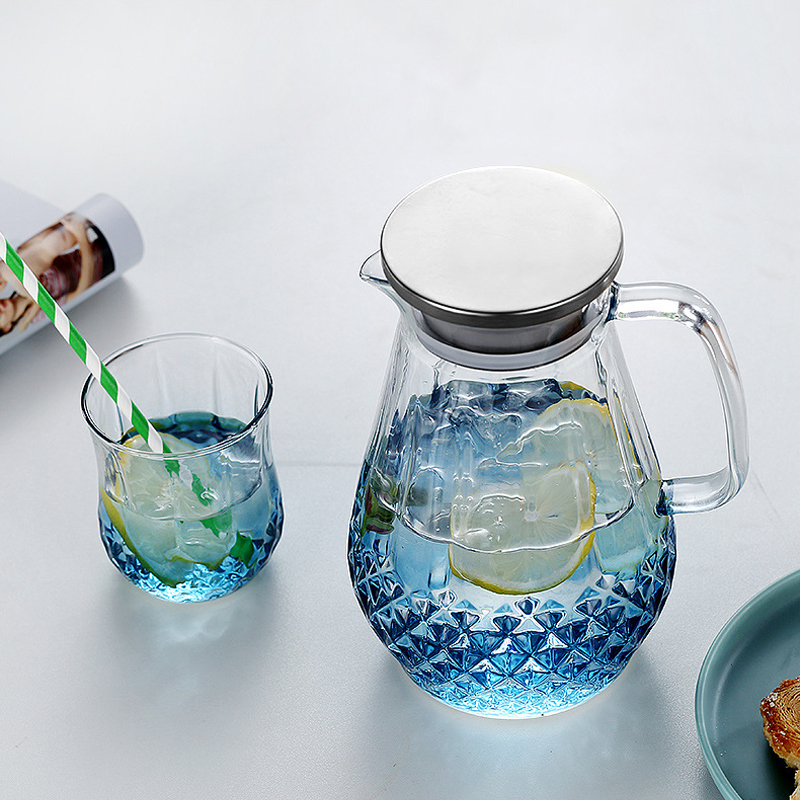 Bình Nước Thủy Tinh 1500ml và 4 Ly 300ml