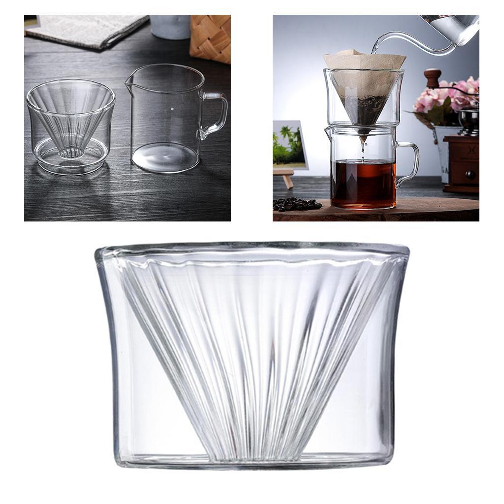 Glass Coffee Dripper Coffee Sharing Pot Removable Coffee Cone Brewer Filter