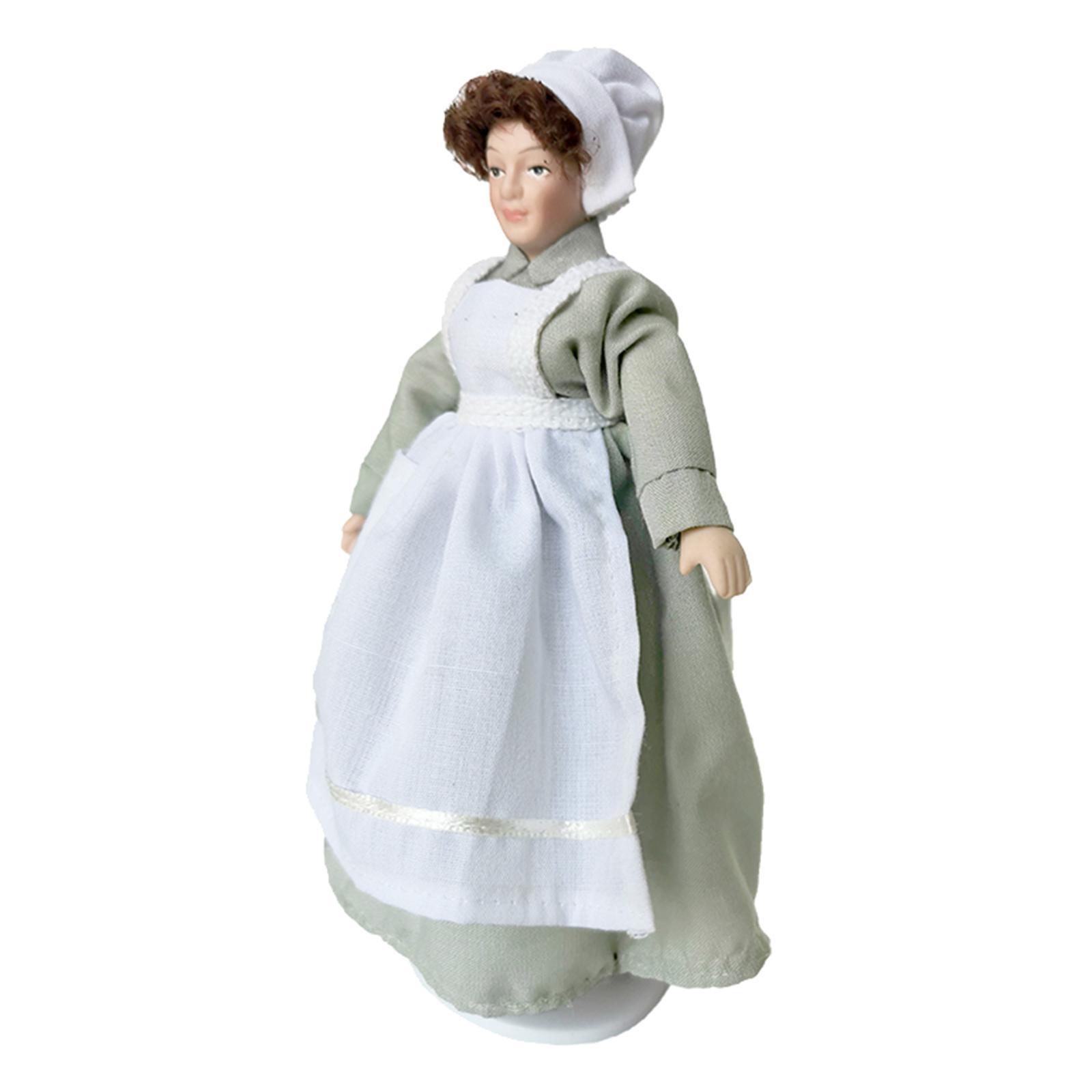 2X 1/12 Dollhouse Miniature Porcelain Doll Model Little Beautiful Girl Boy