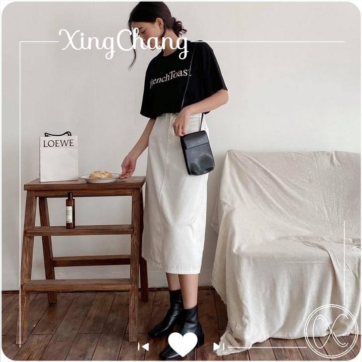Áo thun nữ trắng basic, áo thun tay ngắn cao cấp XingChang nữ tính in FRENCH mã NXC23