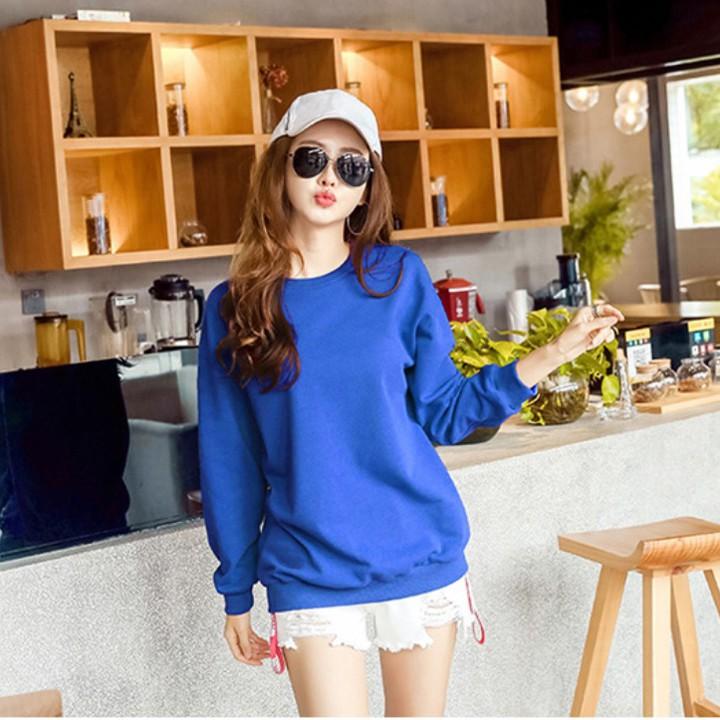 Áo Thun Sweater Nữ Kiểu Tay Dài Bo Trơn