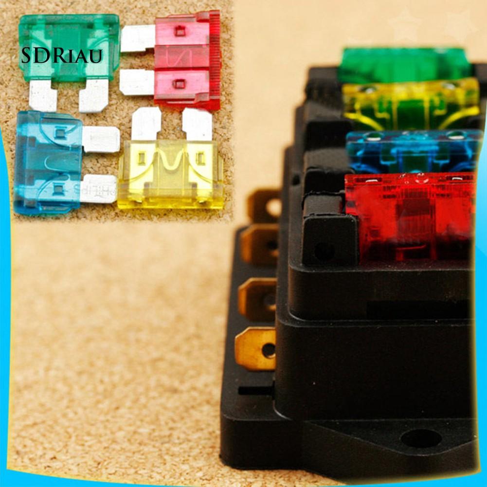 12V/24V Car Vehicle Van Circuit Standard ATO 4 Blade Fuse Box Block Holder+Fuse