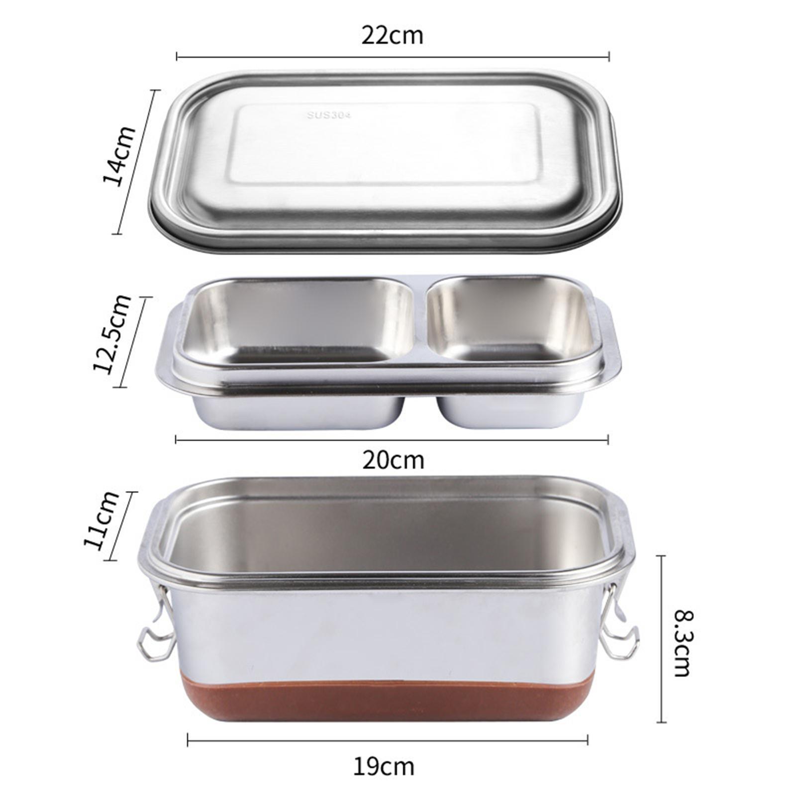 1200ml Stainless Steel Bento Lunch Box for Picnic, Camping