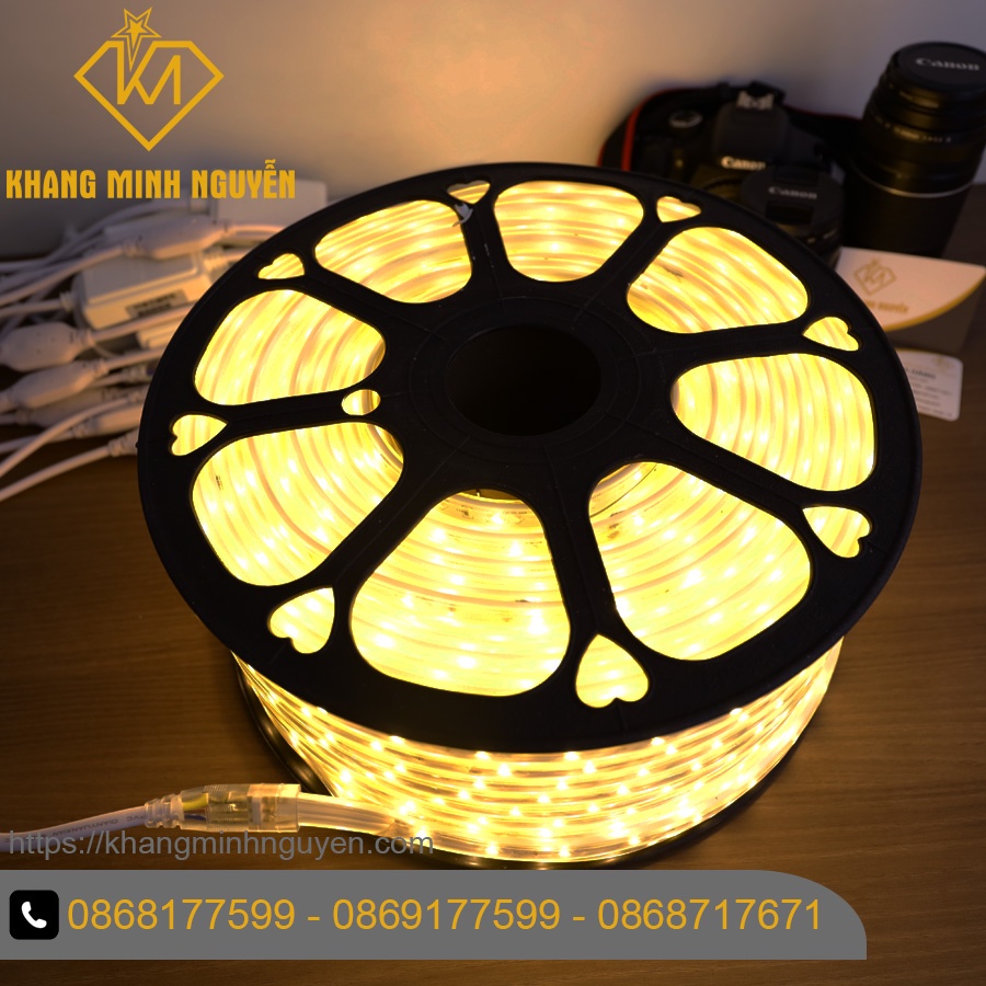 Led dây 220V đổi màu -- - bọc chống nước - trang trí trần, quấn thân cây